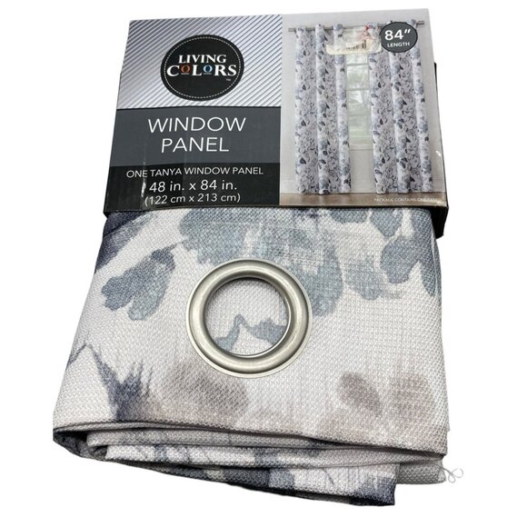 living colors window panel one tanya window panel floral 48x84" rings READ NEW - Picture 1 of 8